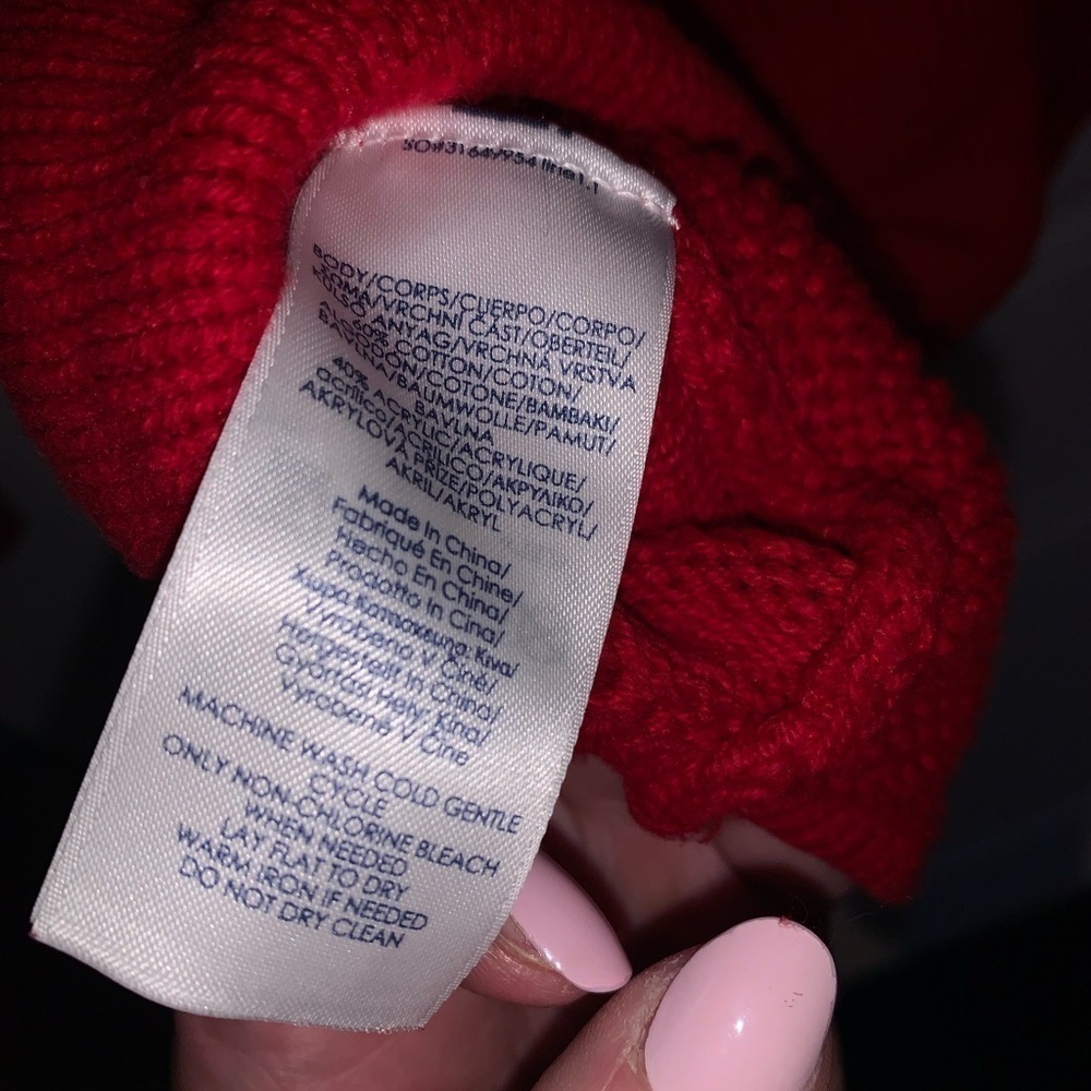 Chaps red boat neck cable knit Sweater - Picture 8 of 8